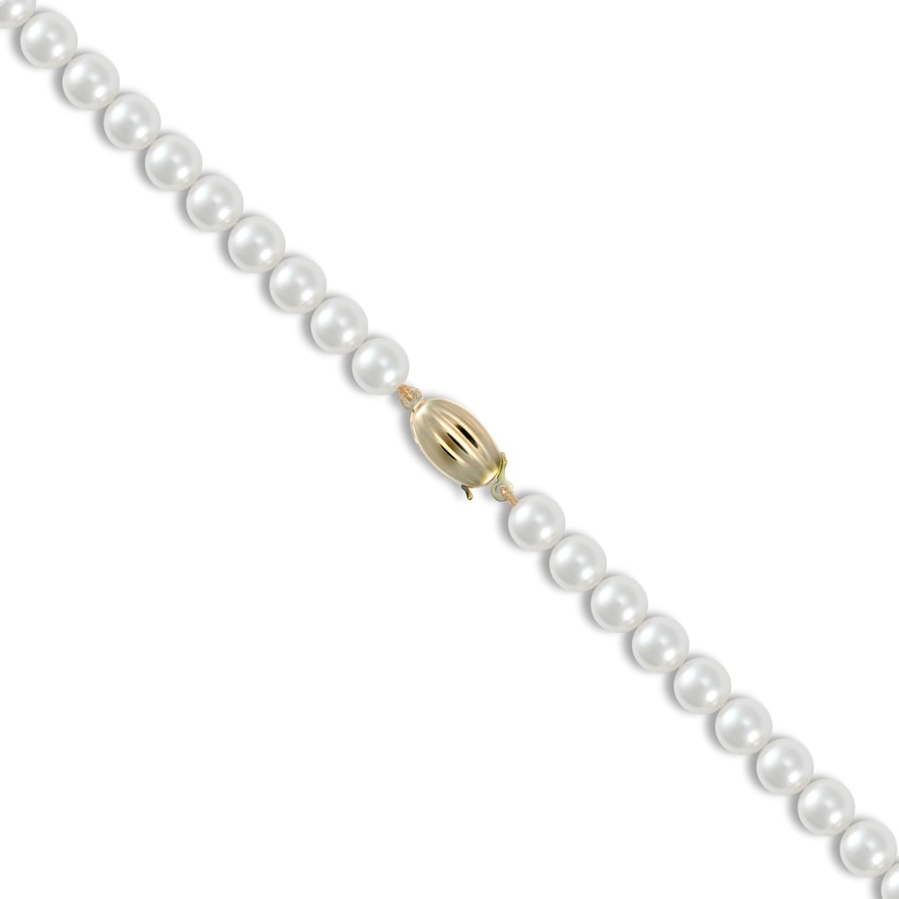 Ladies 9ct Yellow Gold Clasp Seawater Cultured Akoya Pearl Elegant Necklace 7-7.5mm