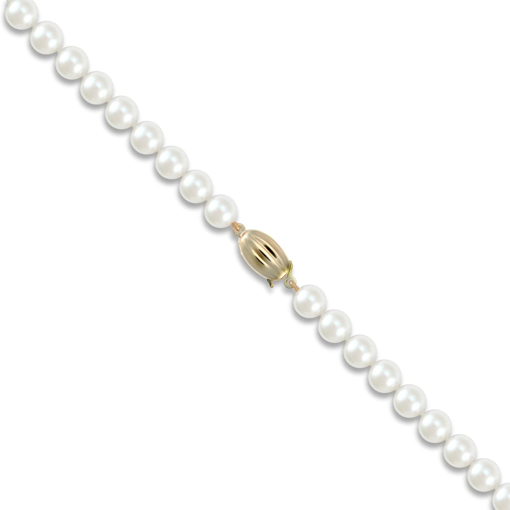 Ladies 9ct Yellow Gold Clasp Seawater Cultured Akoya Pearl Elegant Necklace 7.5mm