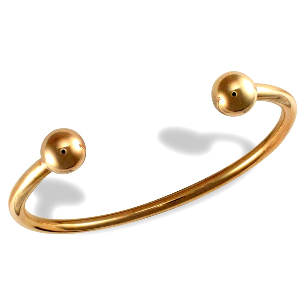 Men's Solid 9ct Yellow Gold Heavyweight Torque 4mm Bangle Bracelet