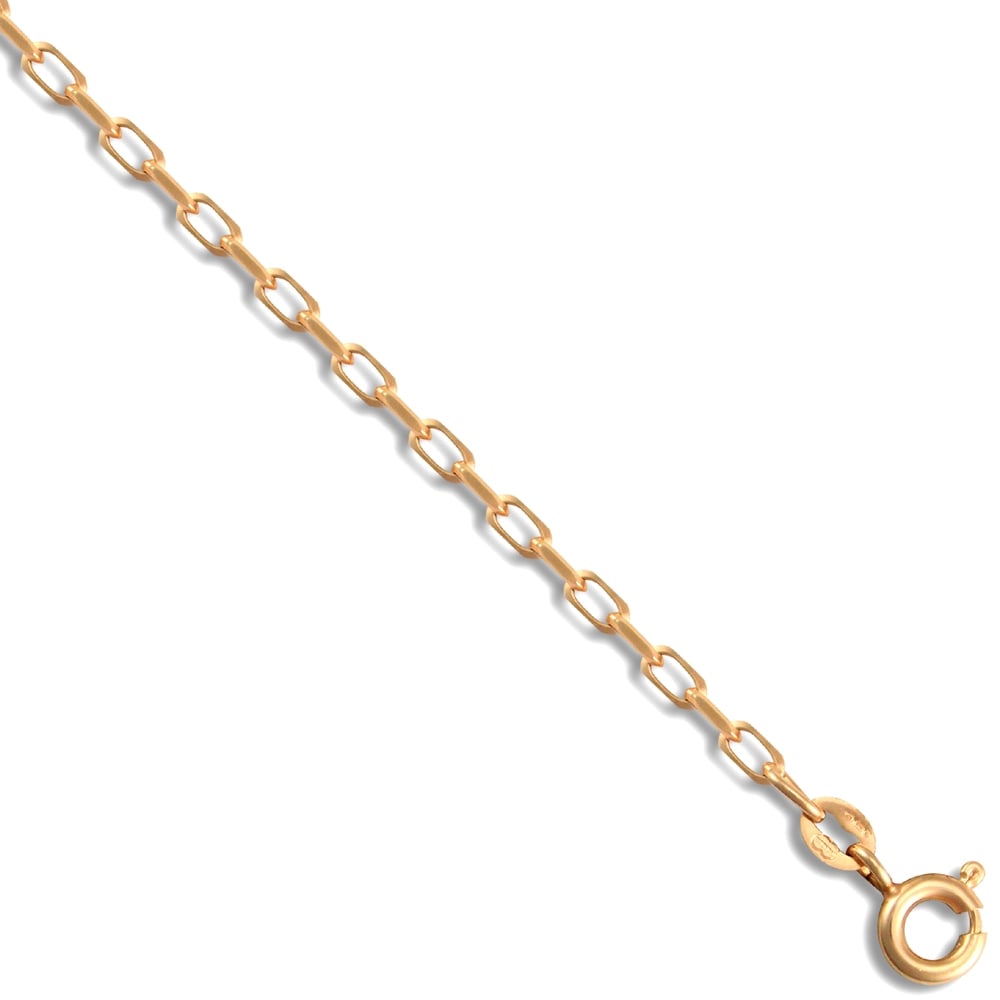 Unisex Solid 9ct Yellow Gold Italian Diamond Cut Belcher 2.3mm Gauge Pendant Chain Necklace, 24 inch
