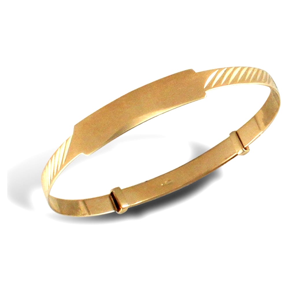 Kids Solid 9ct Yellow Gold White Round Brilliant Cubic Zirconia Love Hearts Expanding Bangle Bracelet