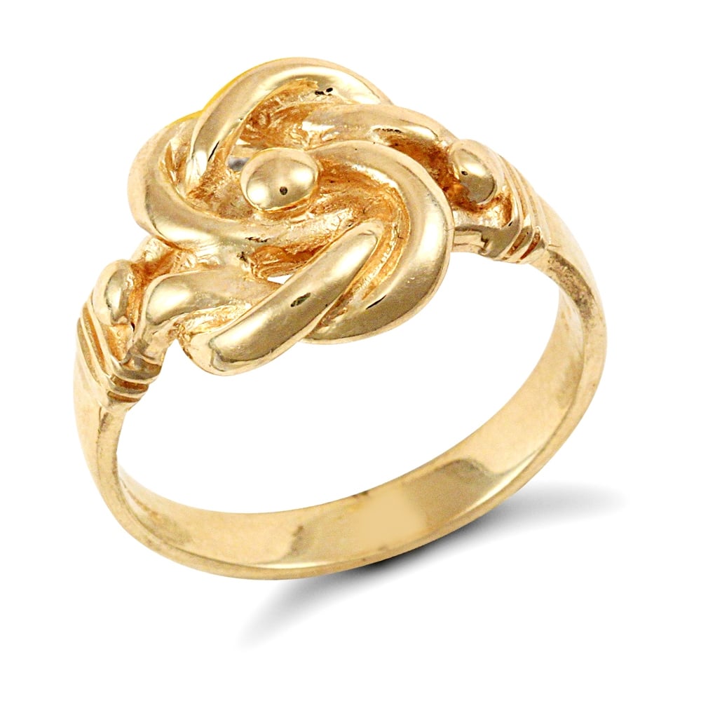 Men's Solid 9ct Yellow Gold Double Knot Ring