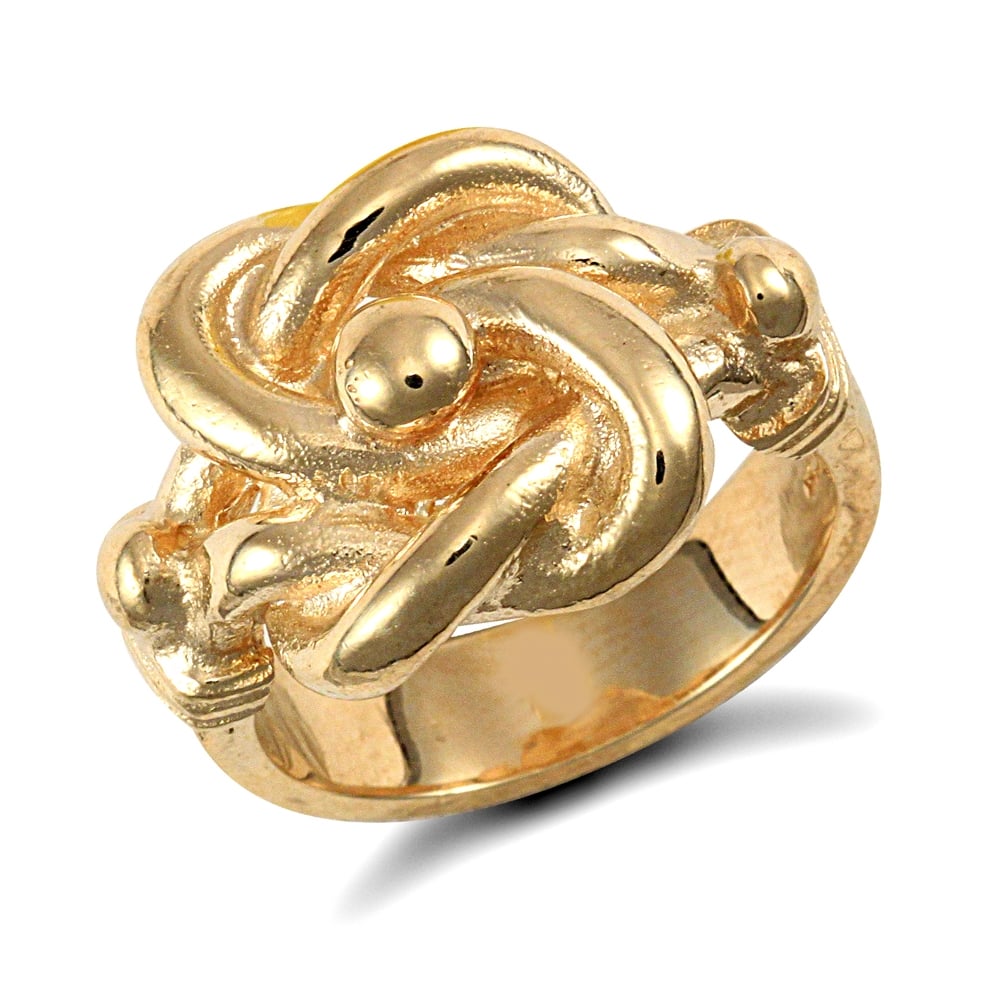 Men's Solid 9ct Yellow Gold Double Knot Ring