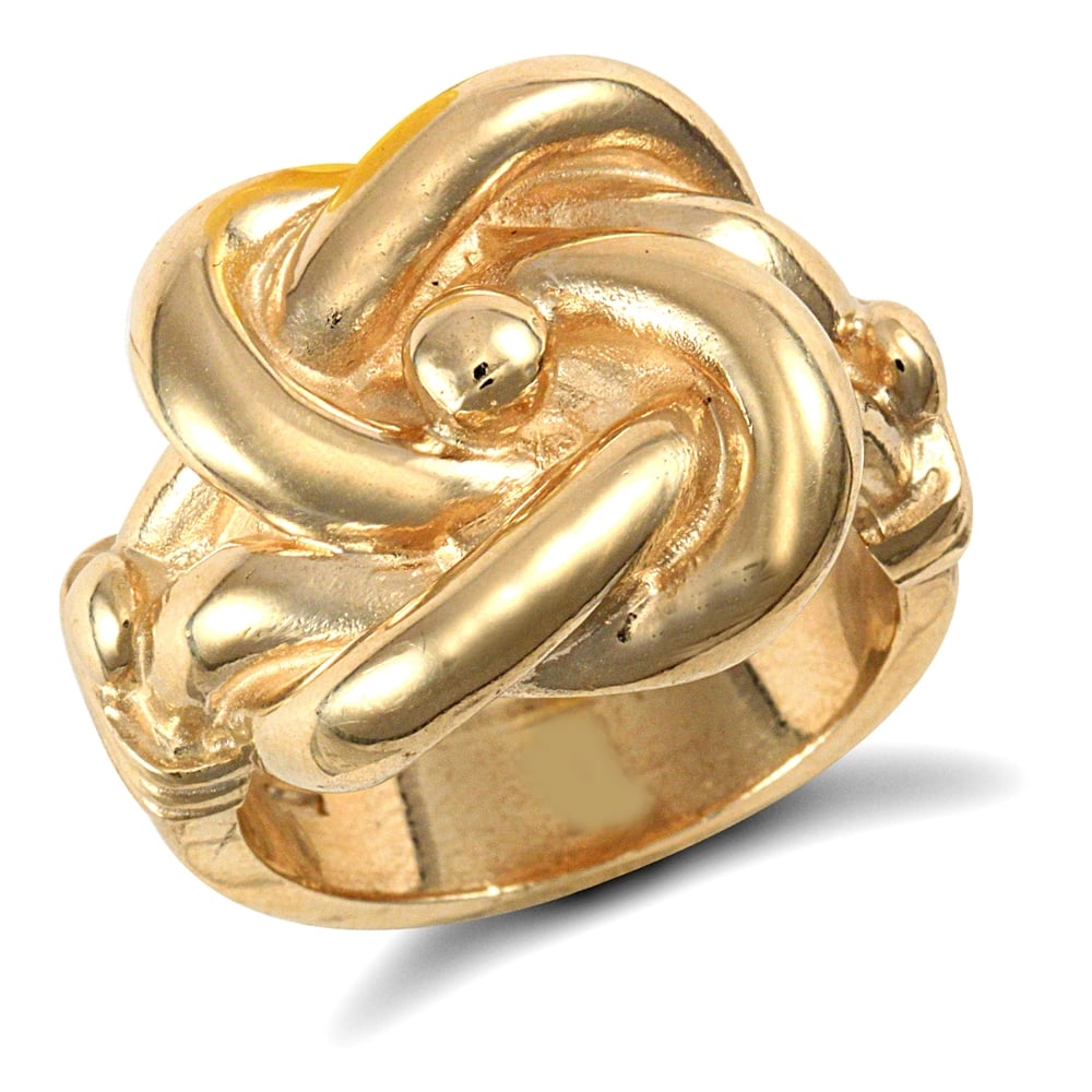 Men's Solid 9ct Yellow Gold Double Knot Ring
