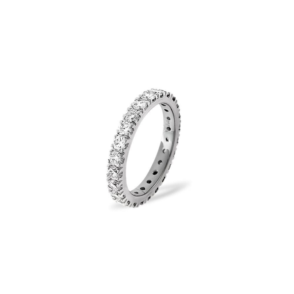 Platinum Claw Set Full Eternity Ring Diamond 2.00ct H Si
