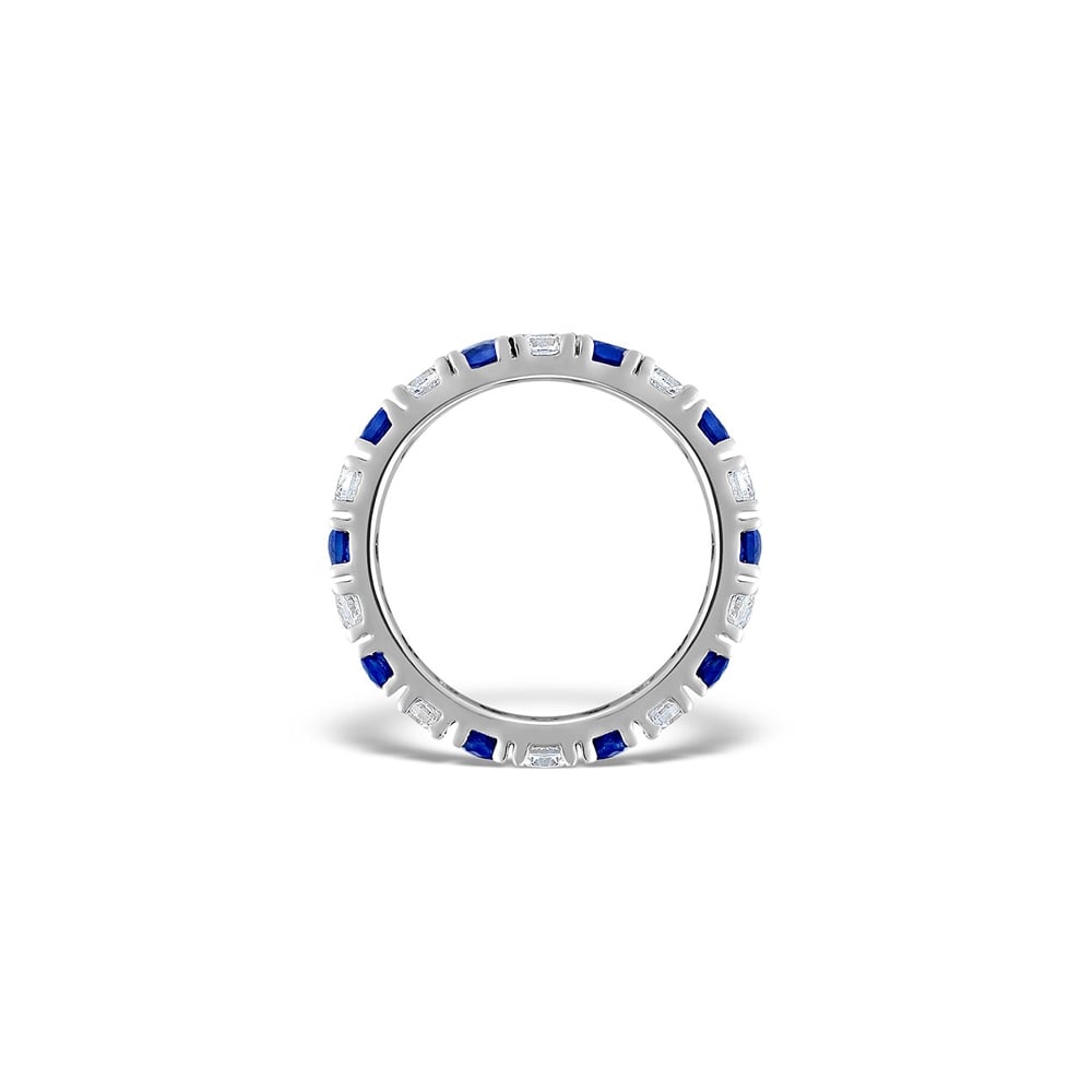 Platinum Claw Set Full Eternity Ring Diamond 1.00ct Sapphire1.70ct G VS