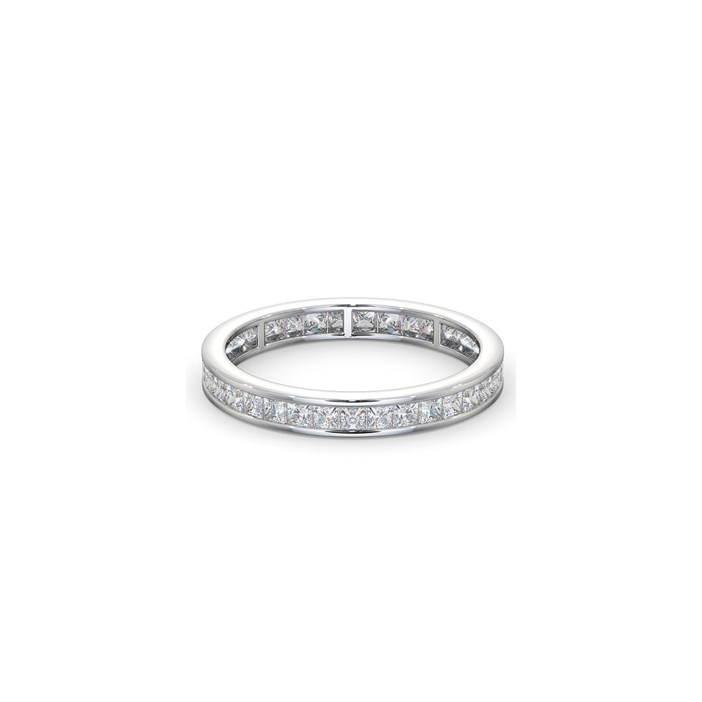 Platinum Channel Set Princess Cut Full Eternity Ring Diamond 1.00ct H Si