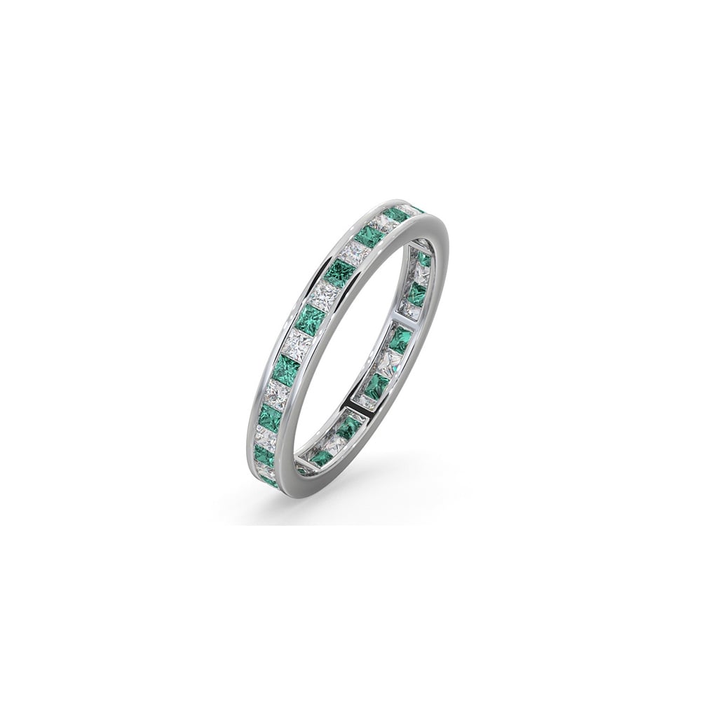 Platinum Channel Set Princess Cut Full Eternity Ring Diamond 0.50ct Em 0.65ct G VS