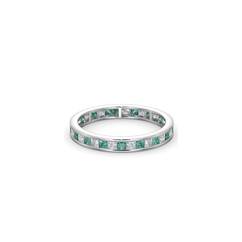 Platinum Channel Set Princess Cut Full Eternity Ring Diamond 0.50ct Em 0.65ct G VS