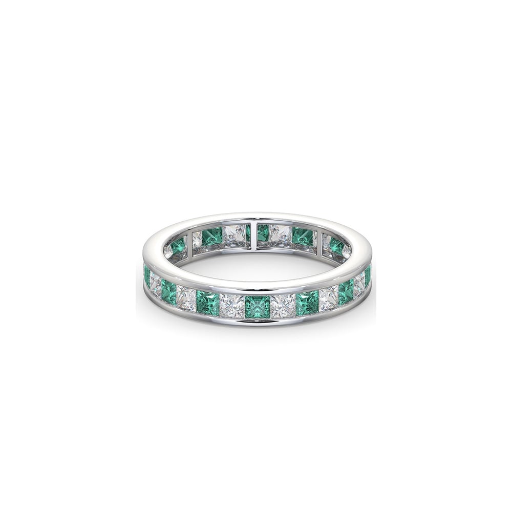 Platinum Channel Set Princess Cut Full Eternity Ring Diamond 1.00ct Em 1.20ct G VS