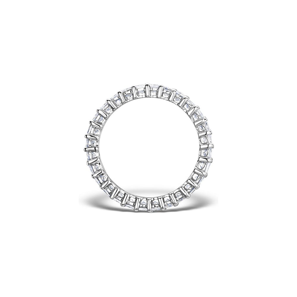 Platinum Claw Set Full Eternity Ring Princess Cut Diamond 2.00ct G VS