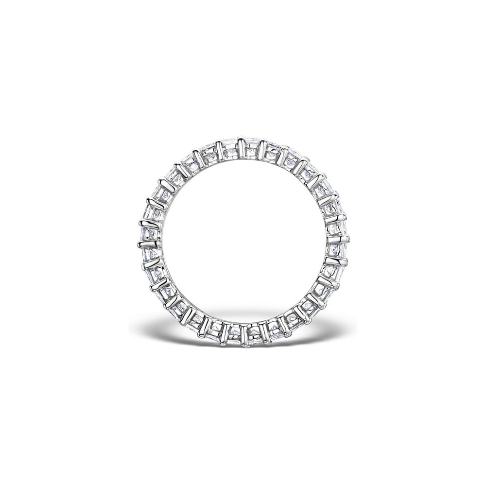 Platinum Claw Set Full Eternity Ring Princess Cut Diamond 2.00ct H Si