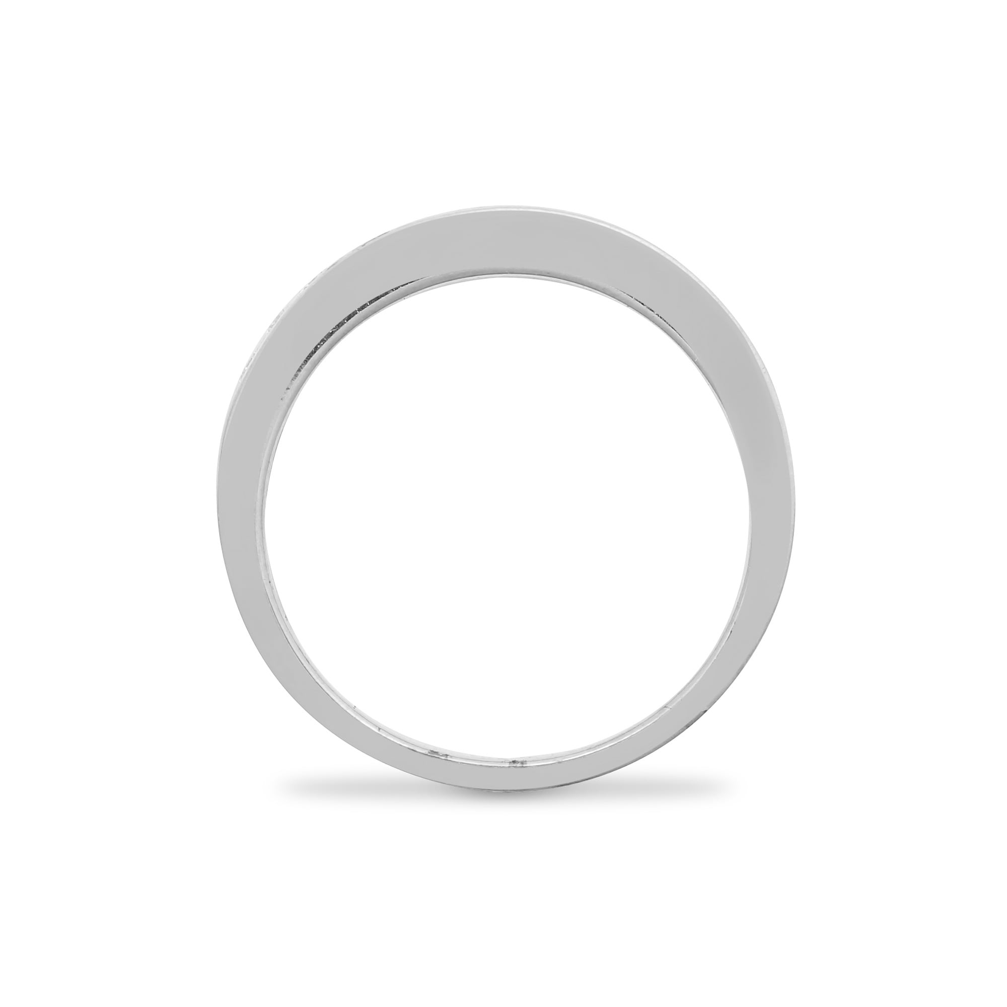 Platinum 1.00ct Channel Set Round Brilliant Cut Diamond Half Eternity Ring