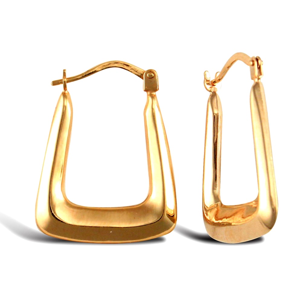 Ladies 9ct Yellow Gold Handbag Creole Earrings