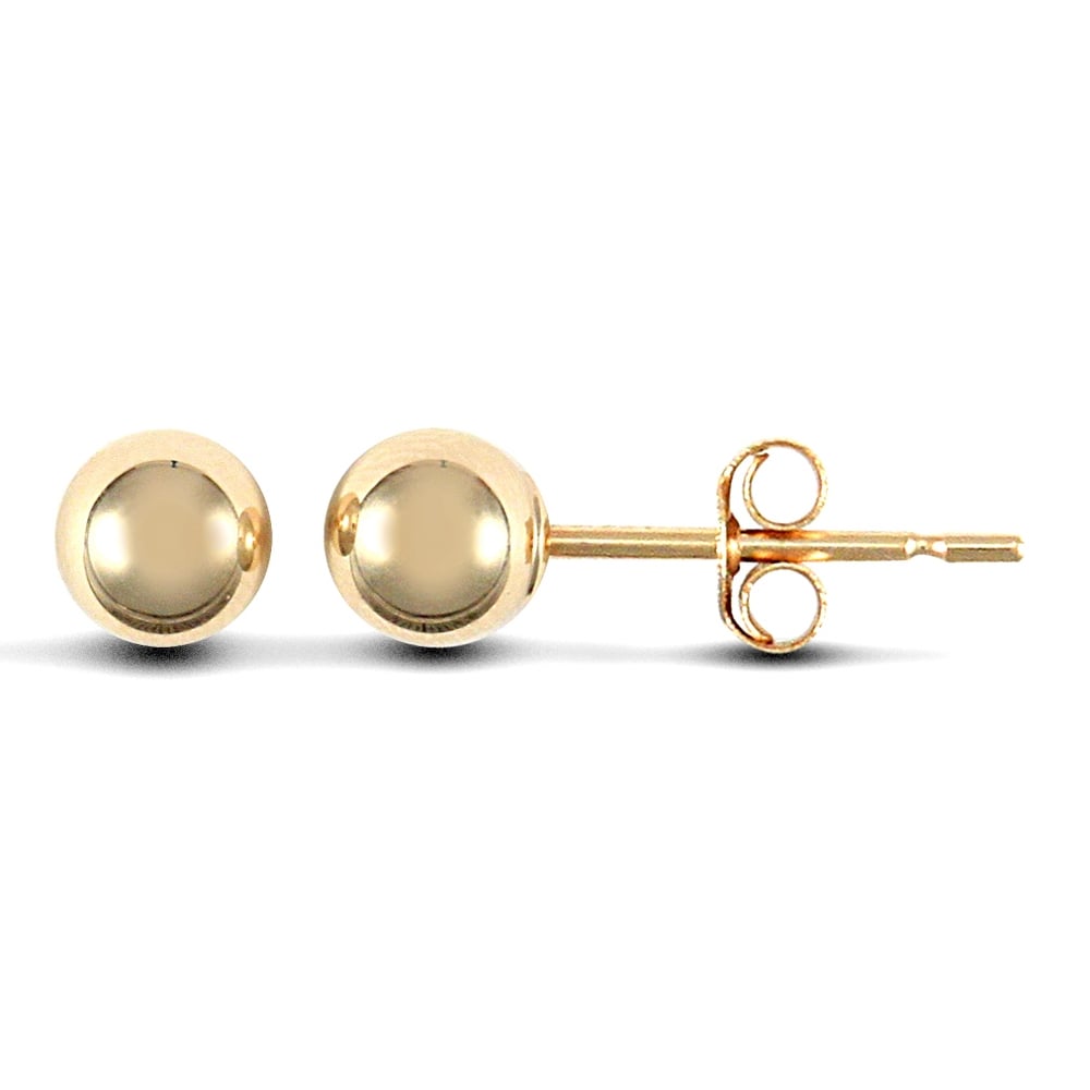 9ct Yellow Gold Ball Bead Stud Earrings, 4mm