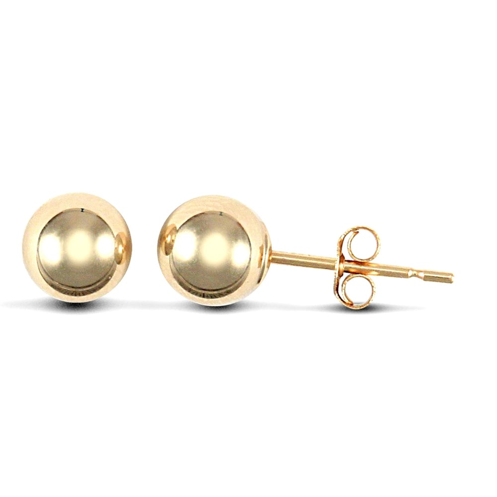9ct Yellow Gold Ball Bead Stud Earrings, 5mm