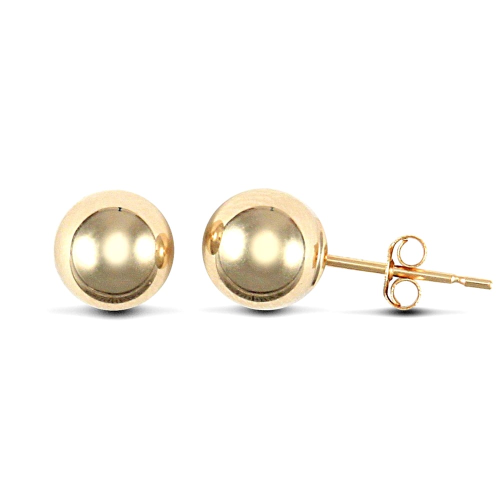 9ct Yellow Gold Ball Bead Stud Earrings, 6mm