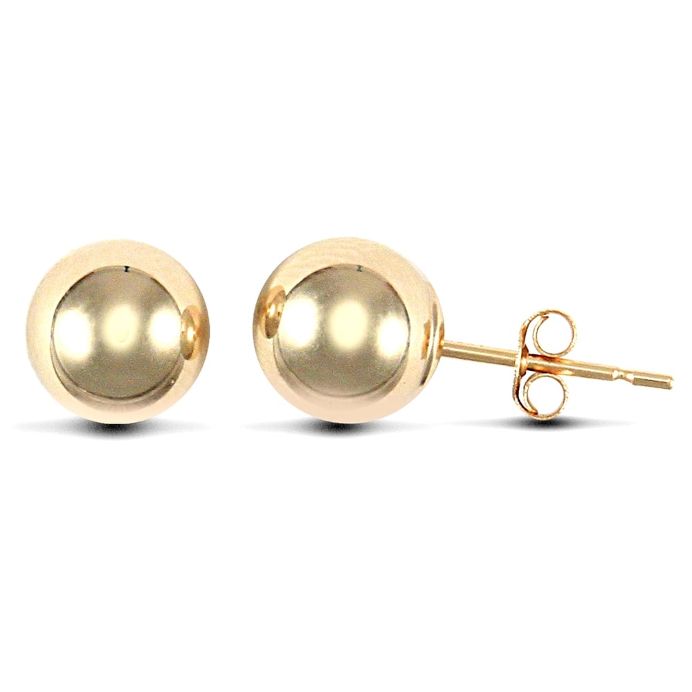 9ct Yellow Gold Ball Bead Stud Earrings, 7mm