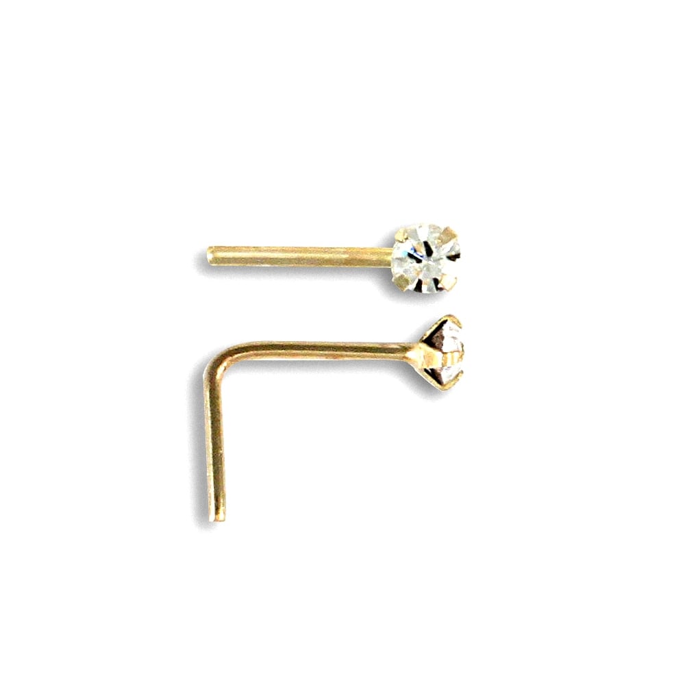 9ct Yellow Cz Nose Stud