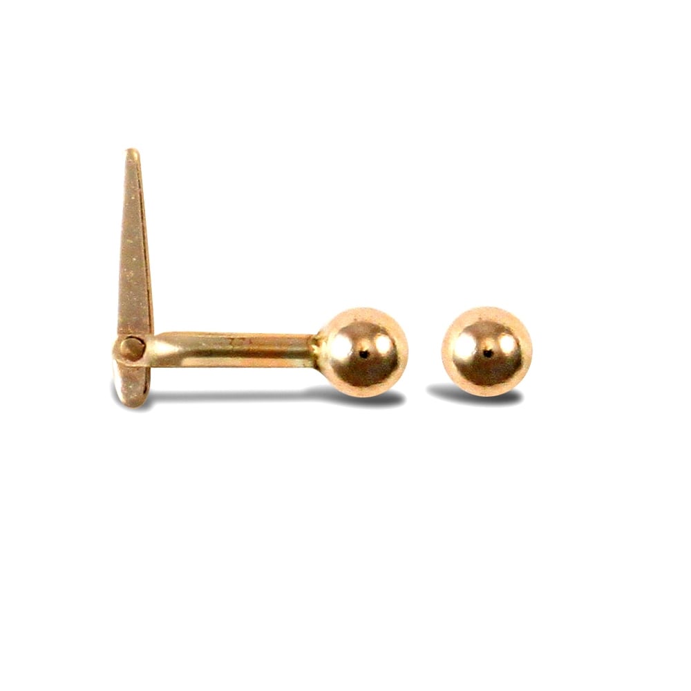 Ladies 9ct Yellow Gold Ball Hinged Nose Stud