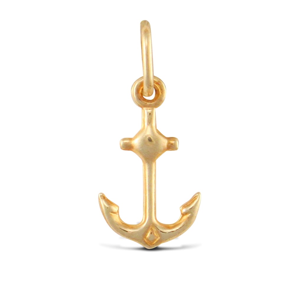 Ladies 9ct Yellow Gold Anchor Charm Pendant