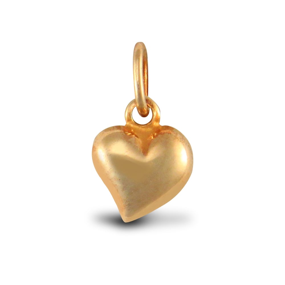 Ladies 9ct Yellow Gold Love Heart Charm Pendant