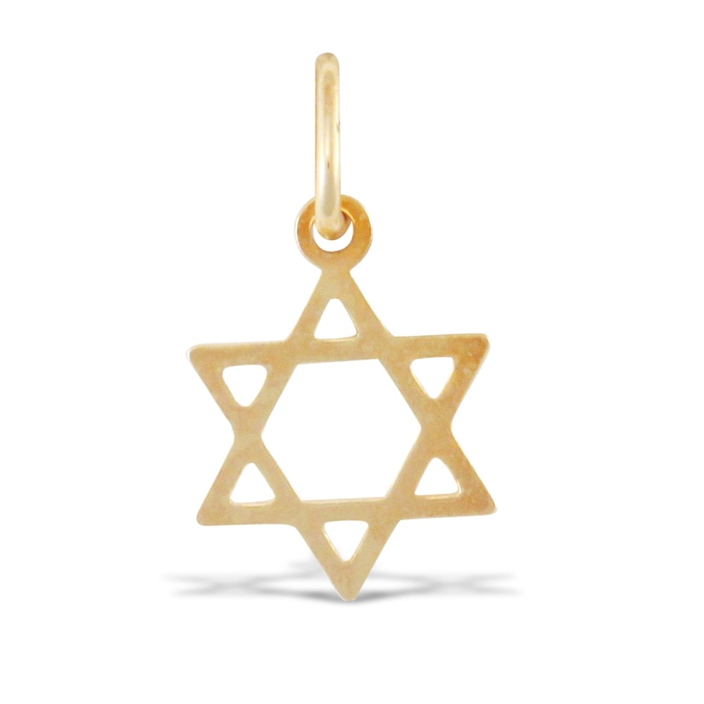 Ladies 9ct Yellow Gold Star of David Charm Pendant