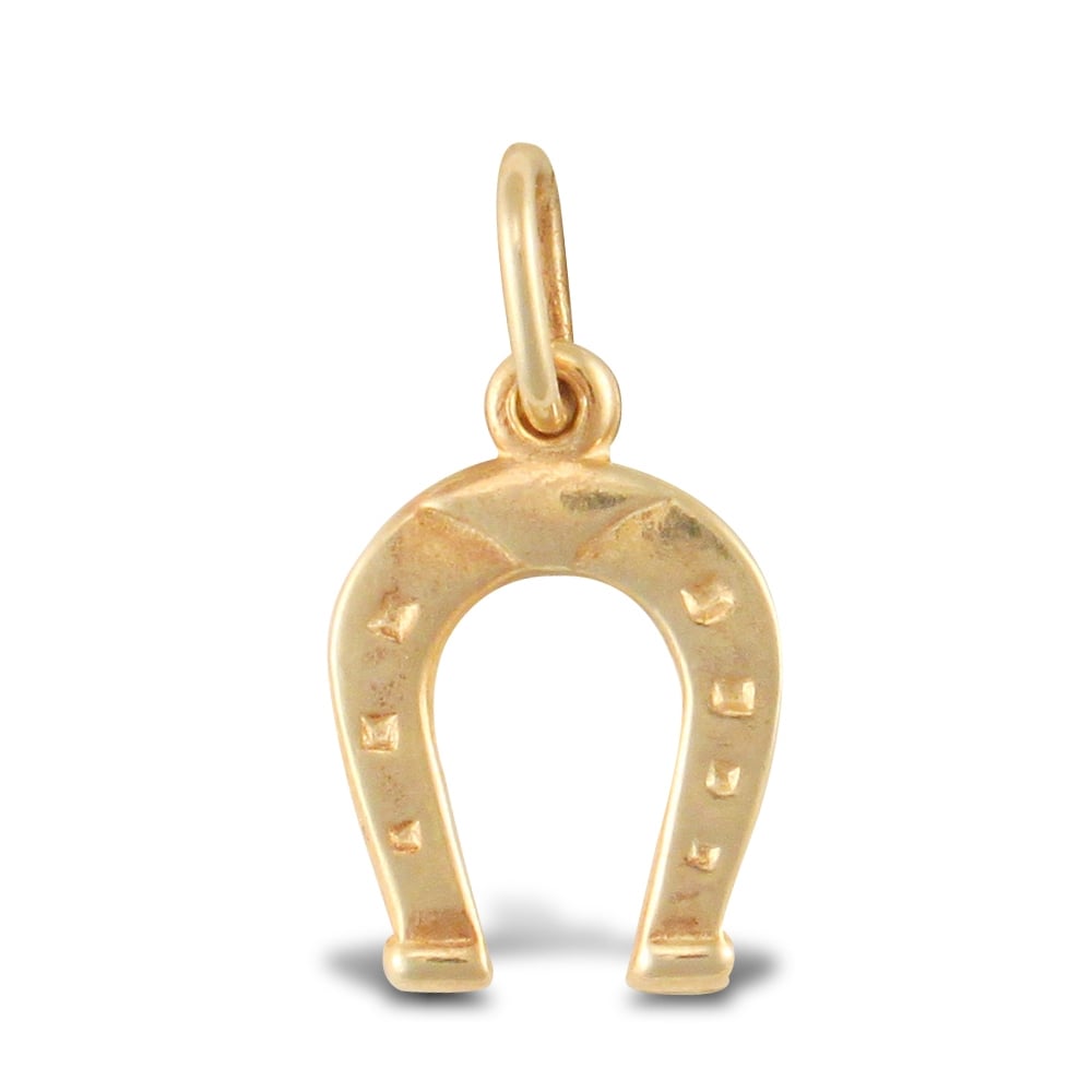 Ladies 9ct Yellow Gold Horseshoe Charm Pendant