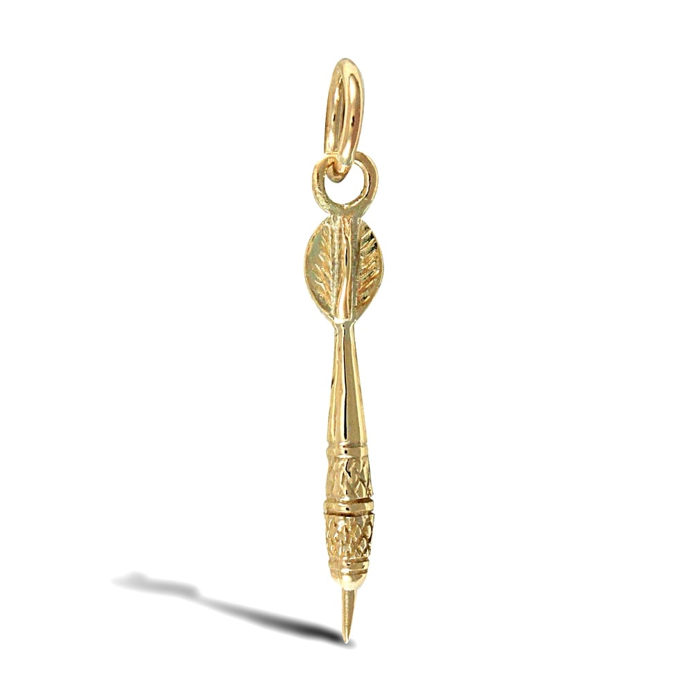 Solid 9ct Yellow Gold Dart Charm Pendant
