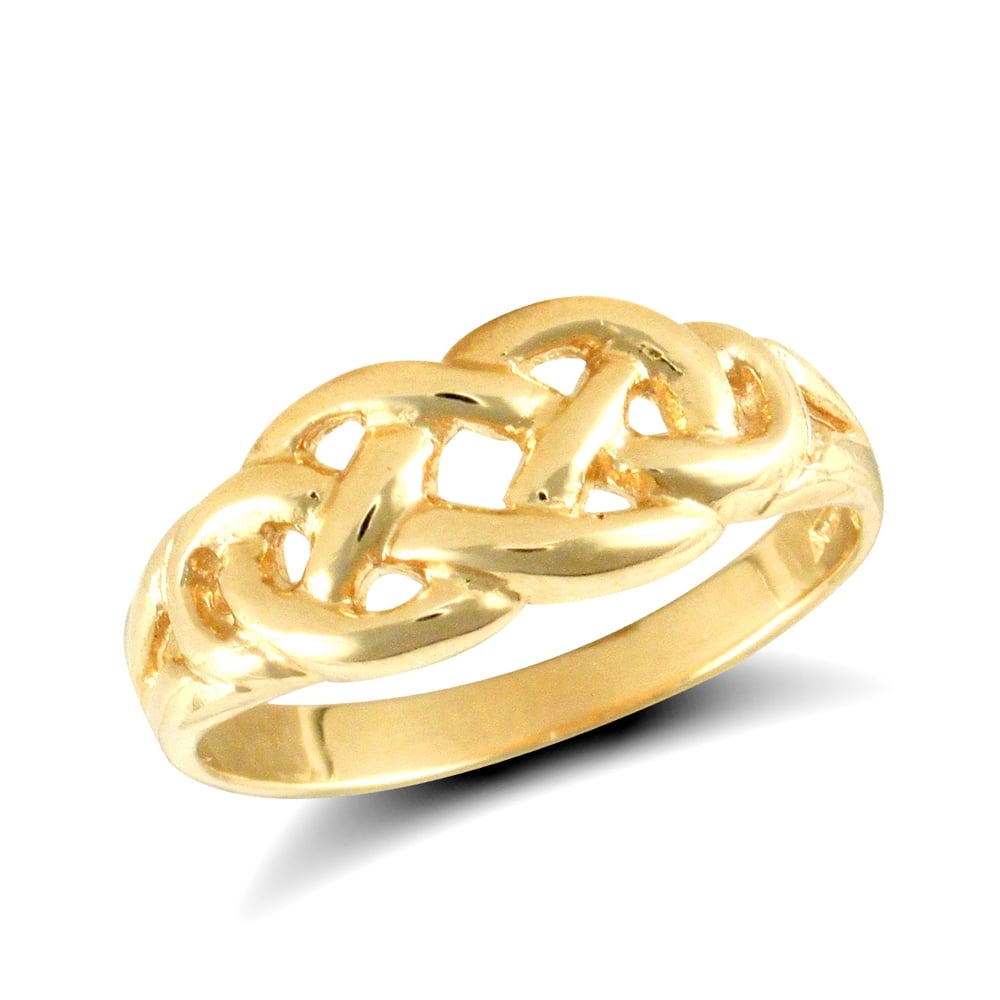 Ladies Solid 9ct Yellow Gold Celtic Filligree Knot Ring