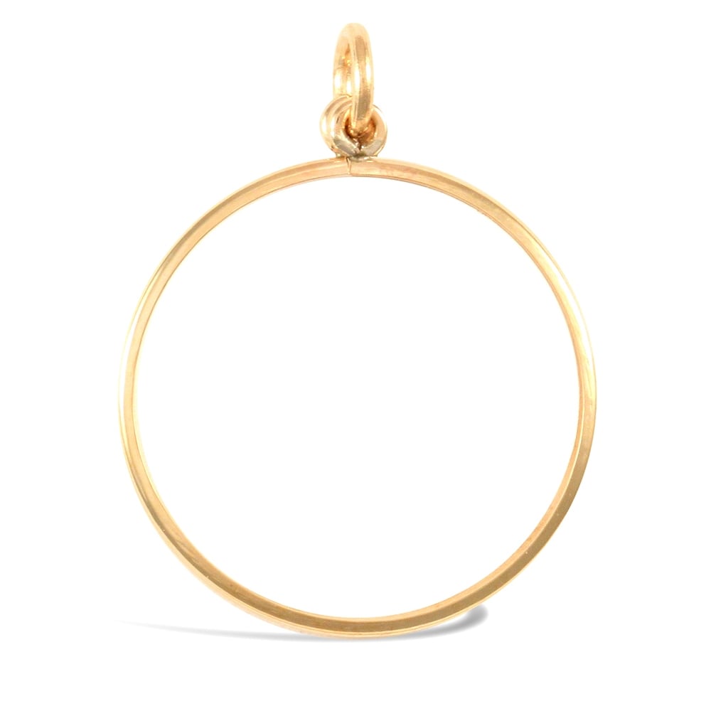 9ct Yellow Gold Plain Lightweight Half Sovereign Coin Mount Pendant