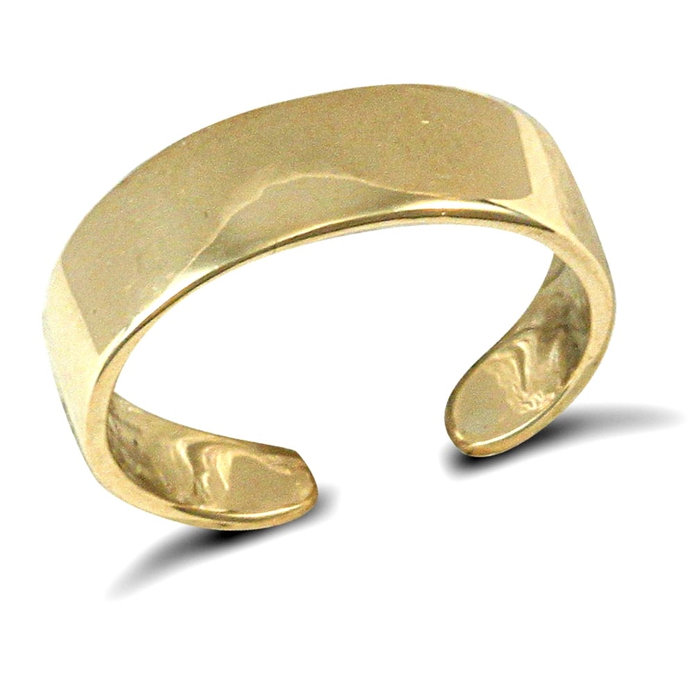 Ladies Solid 9ct Yellow Gold Flat Band Toe Ring