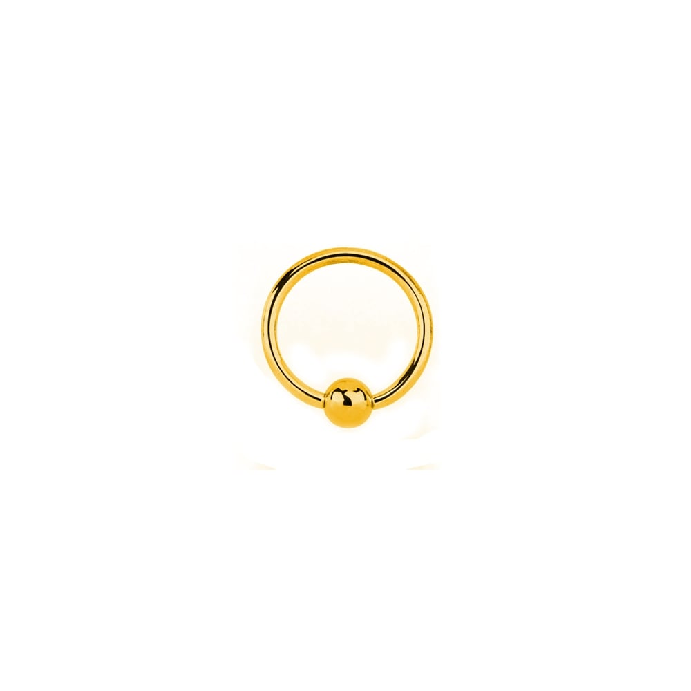 9ct Yellow 10mm Ball Closure Ring (Eyebrow, Ear & Nipple)