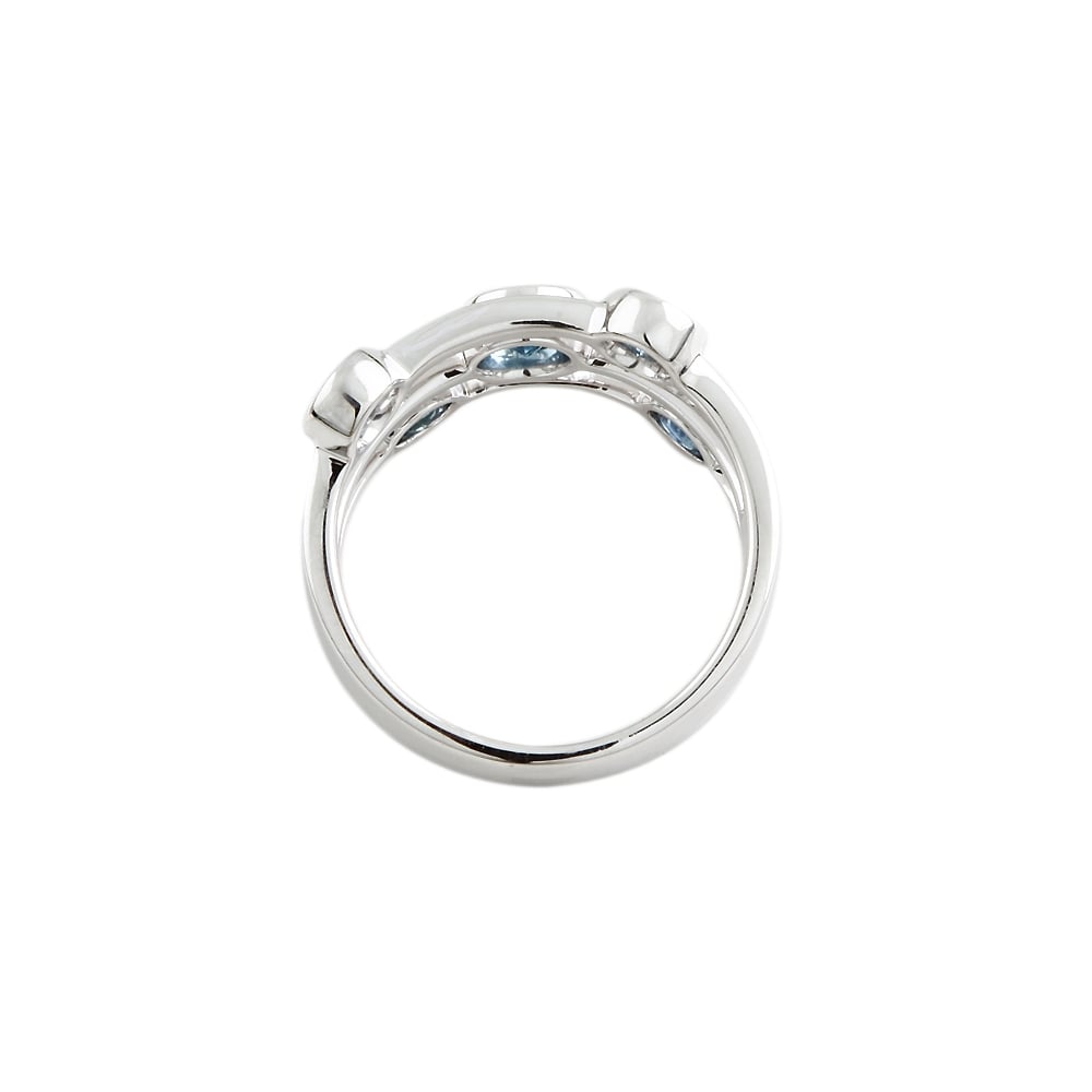 9ct Gold Aquamarine Bubble Ring 0.93ct