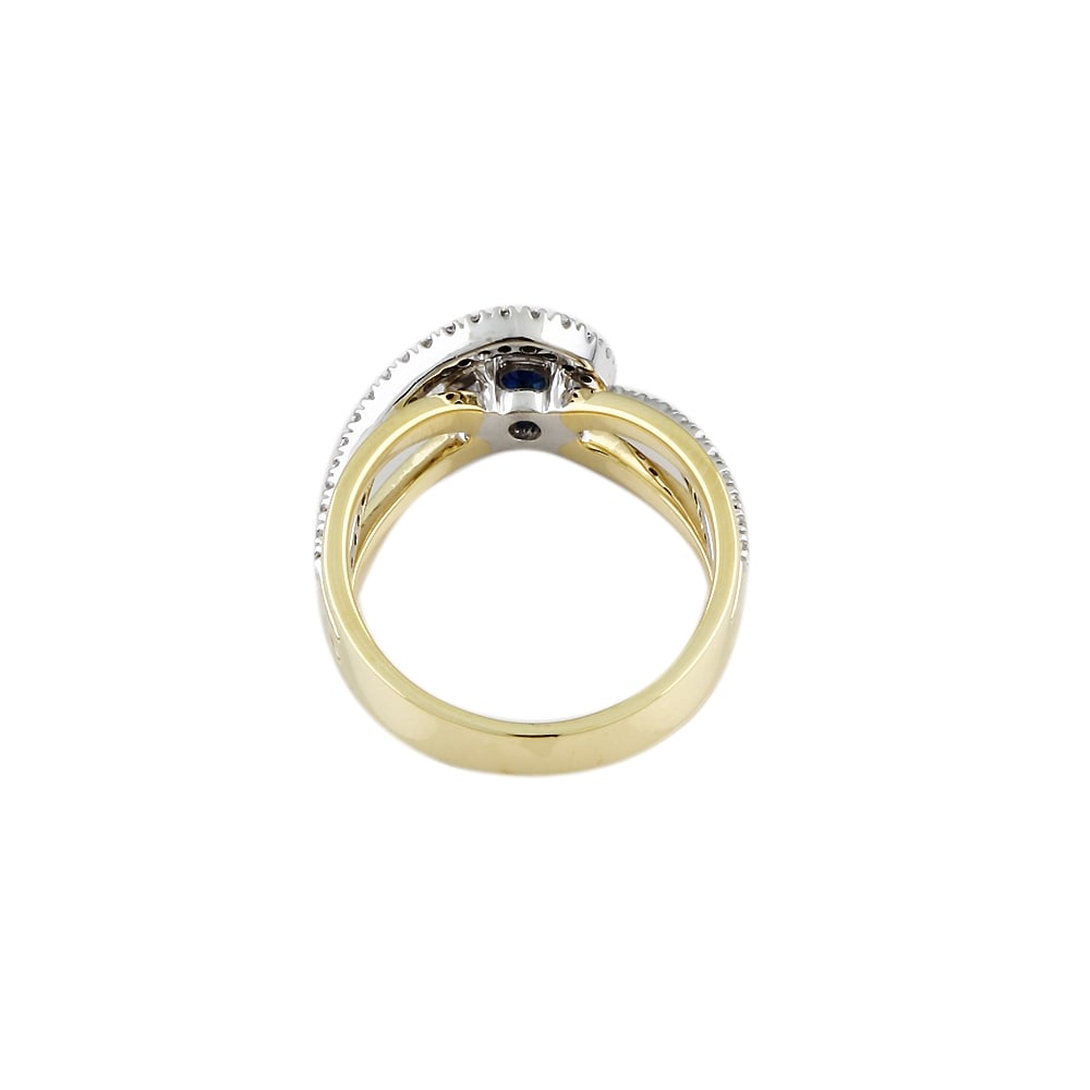 9ct gold Blue Sapphire and Diamond Dress Ring