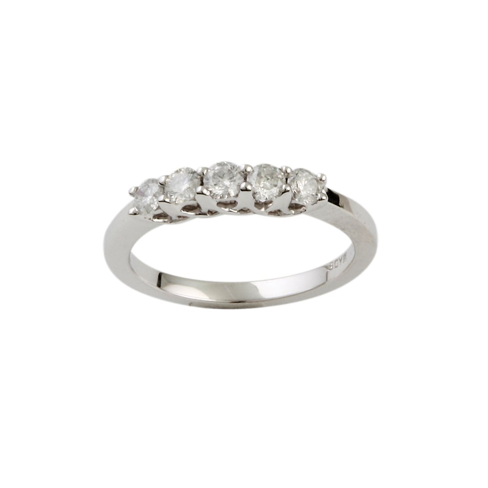 9ct  White Gold Five Stone Diamond Ring