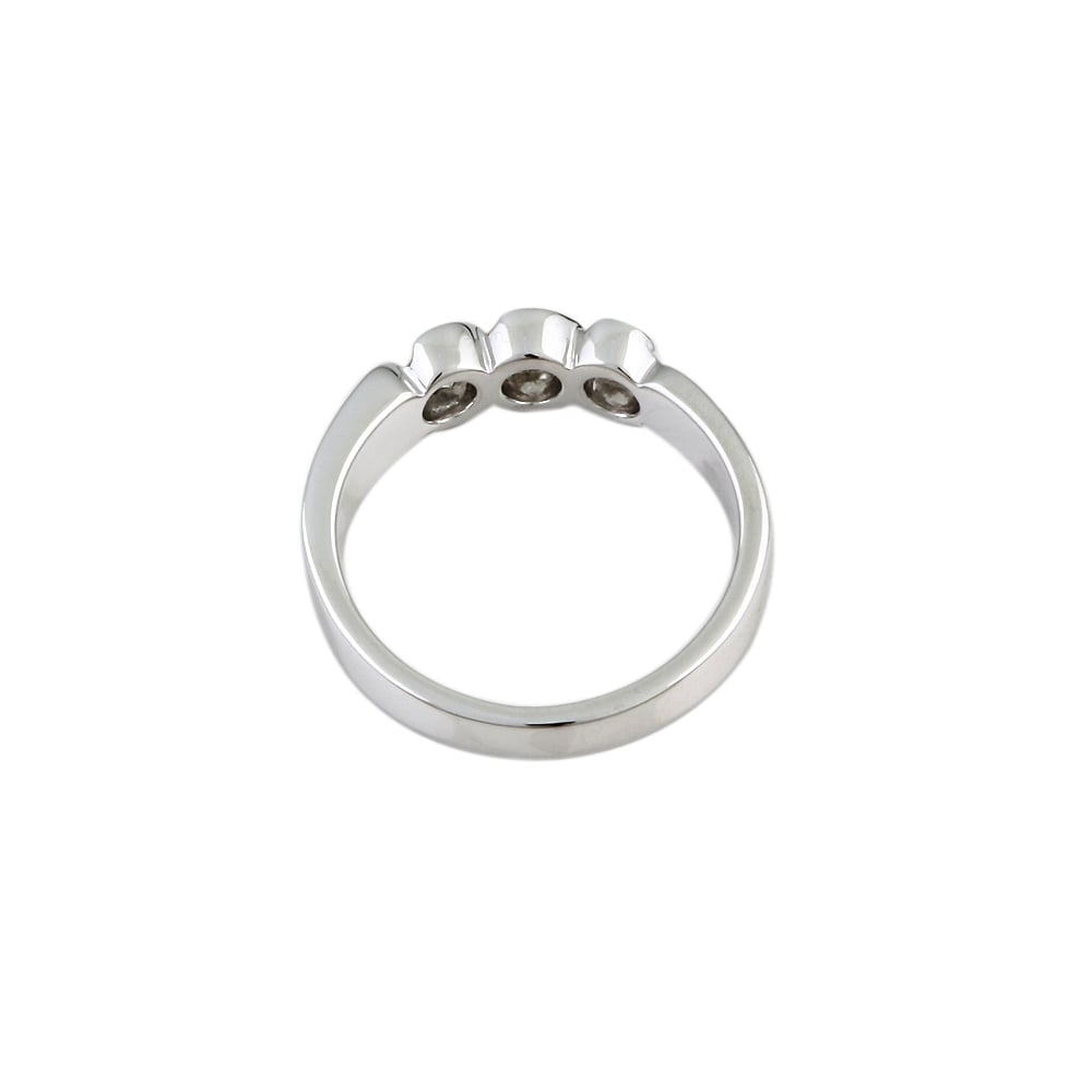 9ct White Gold Three Stone Ring 0.45ct