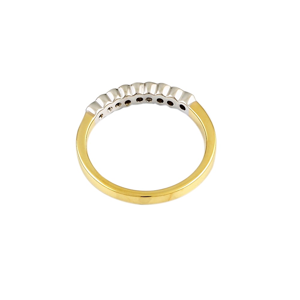 9ct Yellow and White Gold Diamond Half Eternity Ring 0.21ct