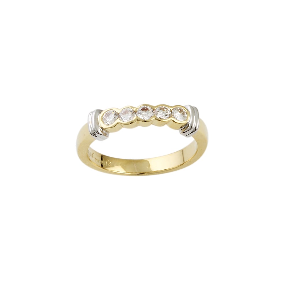 9ct Yellow and White Diamond  Ring 0.36ct