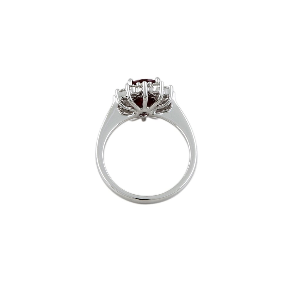 9ct White Gold Ruby 1.90ct and Diamond Cluster Ring 0.65ct