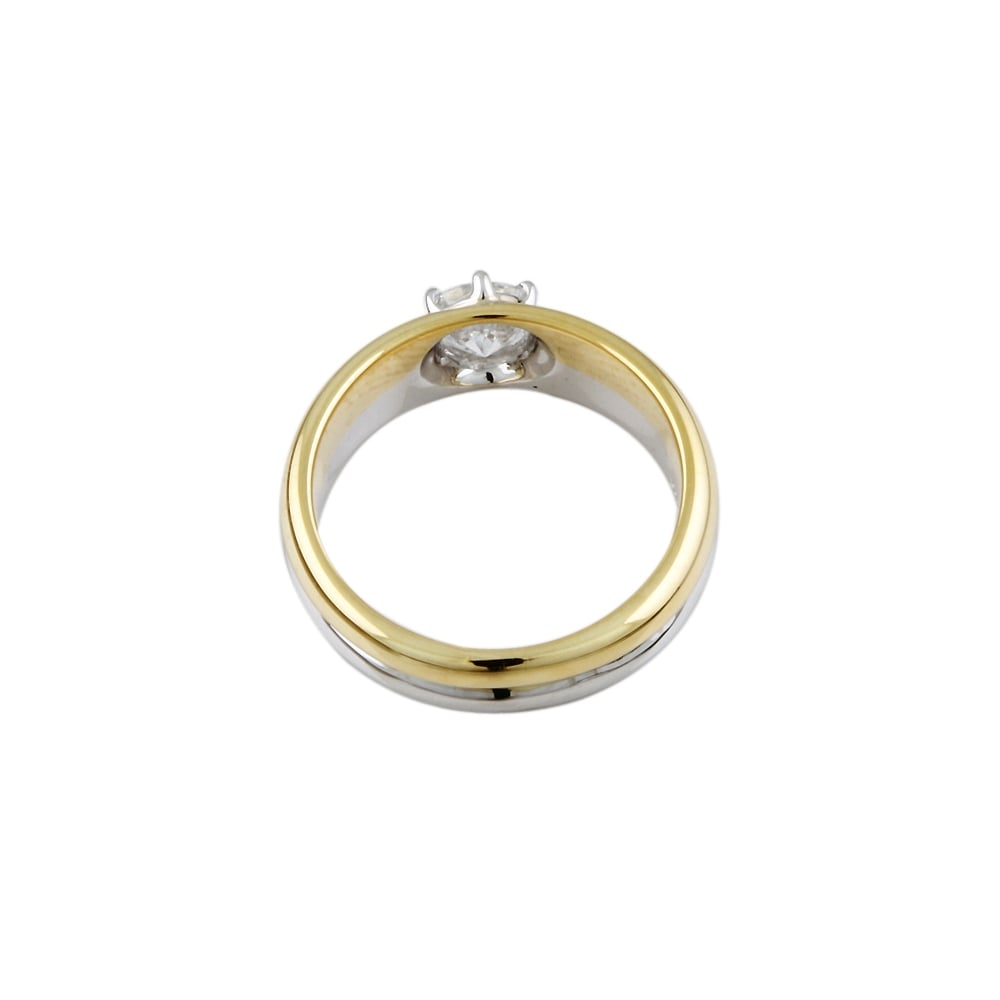 9ct Yellow and White Gold Diamond Solitaire Ring 0.40ct