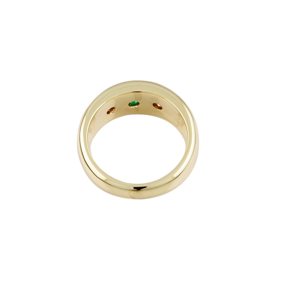 9ct Yellow Gold Emerald and Diamond Ring