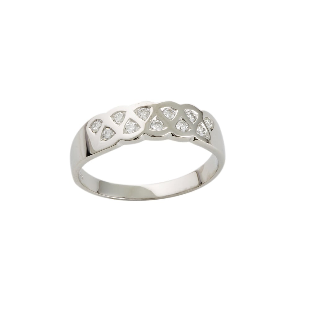 9ct White Gold Diamond Half Eternity Ring 0.24ct