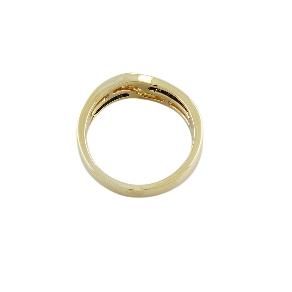 9ct Yellow Gold Diamond and Sapphire Ring