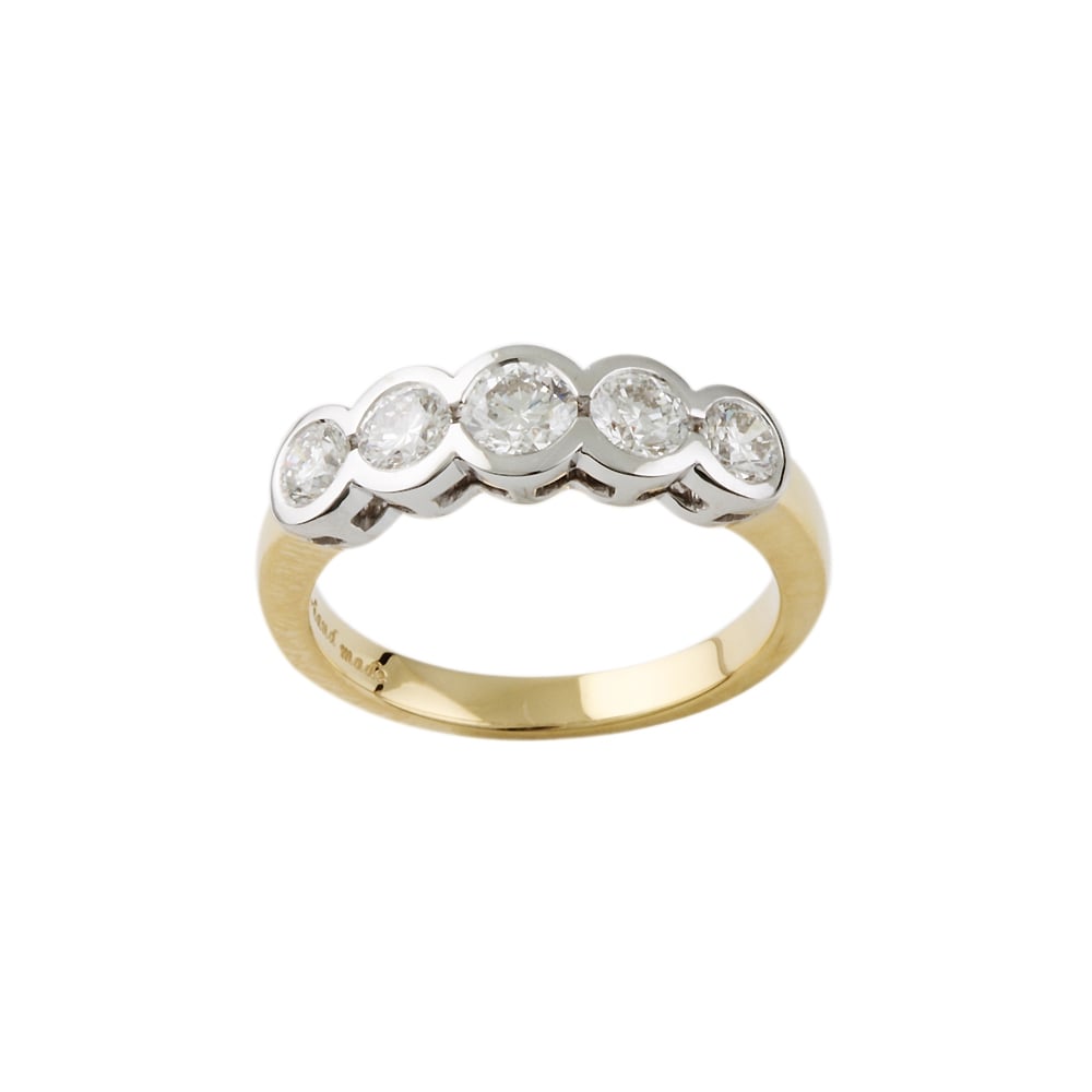 9ct Yellow and White Gold Diamond Ring 1.0ct