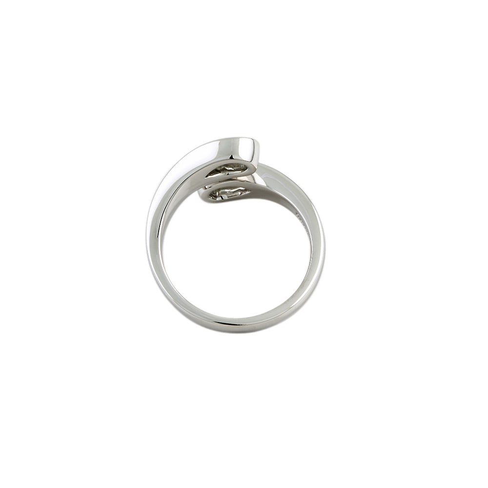 9ct White Gold Diamond Two Stone Ring