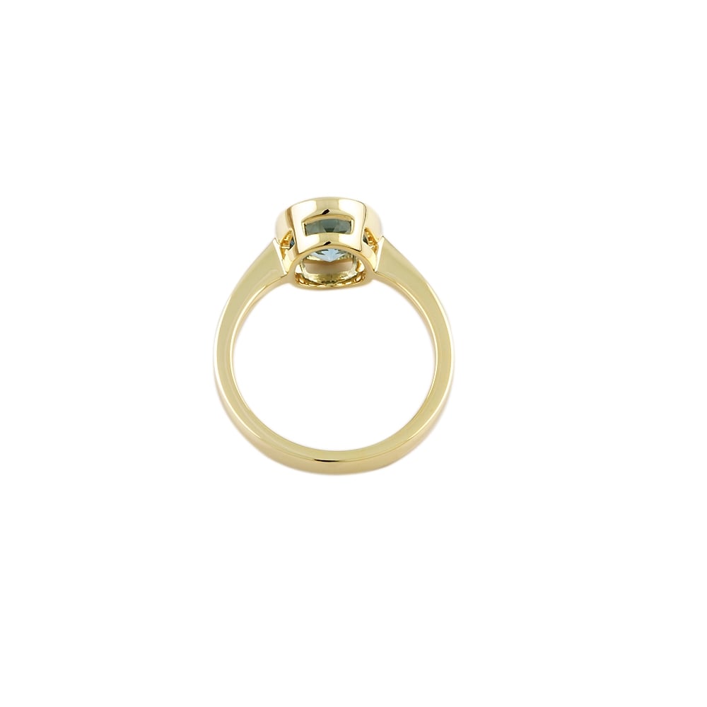 9ct Yellow Gold Aquamarine Single Stone Ring