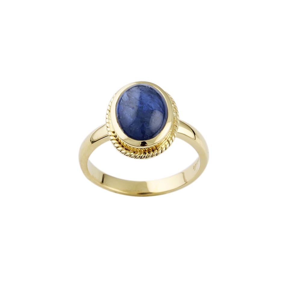 9ct Yellow Gold Blue sapphire Ring 5.08ct