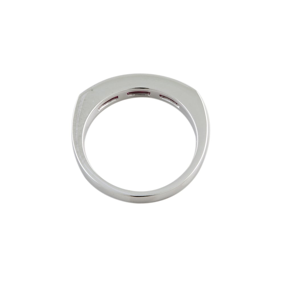 9ct White Gold Pink Sapphire Half Eternity Ring 0.36ct