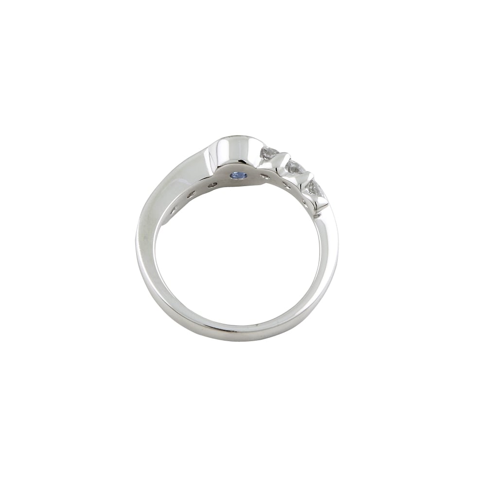 9ct White Gold Blue Sapphire and Diamond Ring